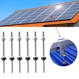 304 parafusos de gancho de aço inoxidável, sistema fotovoltaico, pré-montados, altura ajustável, M10 x 200, 250 mm - Image 4