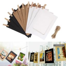 Combinação Moldura de Papel com Clipes, Kraft Papel Picture Frame, Pendurado Fotos Álbum, Decoração de Casa Artesanato, 3" - Image 4