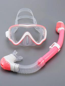 Crianças máscara de mergulho snorkel conjunto óculos de natação vidro temperado vista panorâmica anti-vazamento treinamento seco topo juventude meninos meninas - Image 5