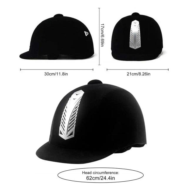 Capacete Equestre Equitação Respirável Durável ABS Segurança Meia Capa 52-62cm