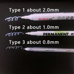 Marcador branco impermeável, tinta alcoólica, oleosa, pintura de pneus, canetas de grafite, caneta gel permanente para tecido, madeira, couro, 1,5mm - Image 5