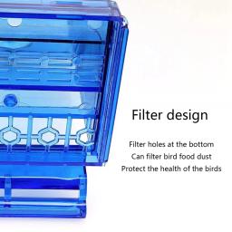 alimentadores pássaros pendurados para gaiola, dispensador automático alimentos, recipiente comida plástico - Image 5