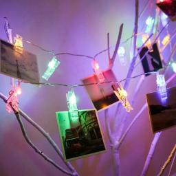 Luzes LED Cordas com Clipes e Fotos Titular, Pegs e Luzes Cordas, Luzes Brilhantes de Fadas, Natal, Casamento, Festa de Aniversário, Decoração Dia dos Namorados - Image 3