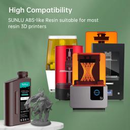 Sunlu-ABS-LIKE Low Profile Superfície Lisa Resina UV Cura, fácil de Moldar, Fotopolímero de alta precisão, SLA, DLP, Impressora LCD, 405nm, 1000G - Image 4