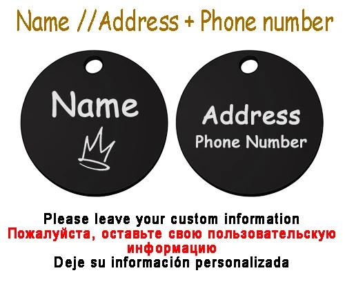 Colar Personalizado com Nome para Gatos e Cães - ID Tag Gravada em Círculo com Charme e Acessórios para Animais de Estimação