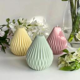 Molde de silicone listrado em espiral 3D para velas perfumadas DIY, artesanato em argila, cera, fundição de resina - molde de vela de formato irregular - Image 5