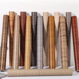 Papéis de parede autoadesivos impermeáveis para armário, móveis domésticos, adesivos de parede, grãos de madeira largos, filmes de decoração, PVC, renovação, 60 cm, 80cm - Image 3
