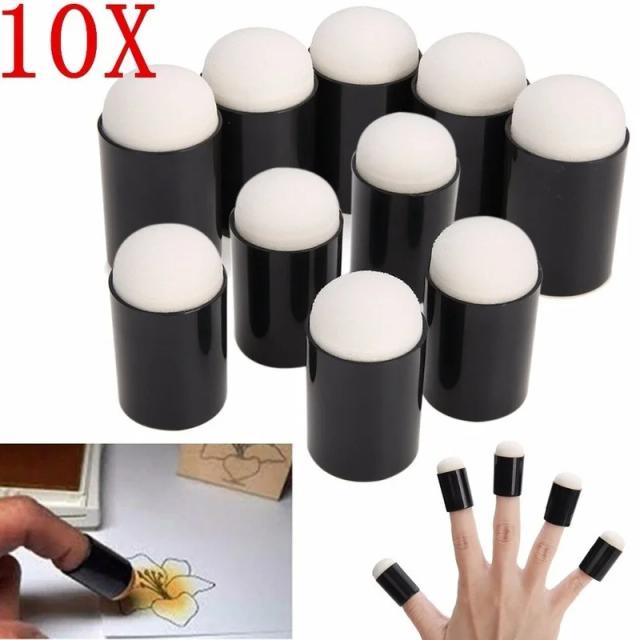Conjunto de 10 Esponjas para Pintura e Artesanato - Daubers de Espuma de 15x32mm para Carimbos e Projetos DIY