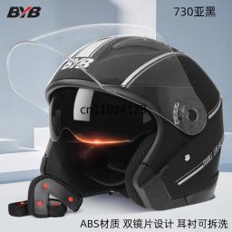 Capacete de scooter elétrico 730, capacete de motocicleta, lente dupla de quatro estações - Image 5