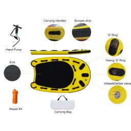Trenó inflável do resgate do jet ski, esteira flutuante portátil, kick board com alça para trinar, emergência, trining profissional - Image 2