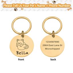 Tag bonito do animal de estimação, gravura do laser, gravado, registro do registro, endereço para o gatinho ou os gatos, 1 pc - Image 1