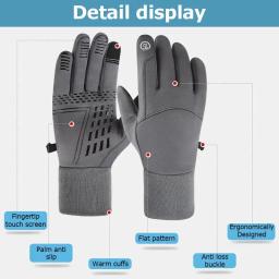 Luvas de inverno com tela sensível ao toque, resistentes à água, à prova de vento, térmicas para corrida, esqui, ciclismo, direção, caminhadas, presentes quentes para homens e mulheres - Image 3
