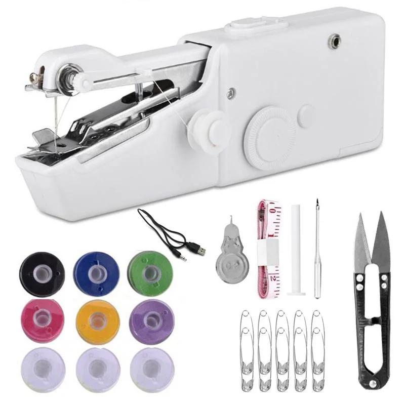 Conjunto de máquinas de costura portátil portátil Mini máquina de costura Ferramenta elétrica Stich para roupas de tecido, 26pcs - Image 1