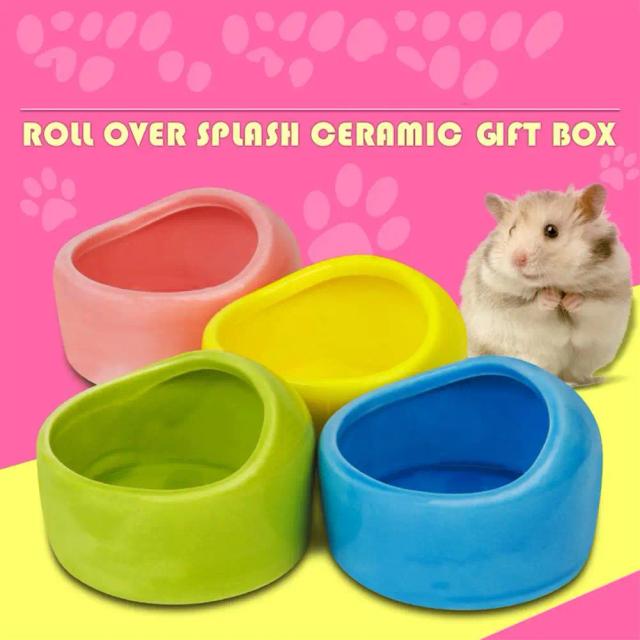 Bowl de Alimentação Cerâmico Antivermelho para Pequenos Animais como Hamster, Chinchila e Coelho