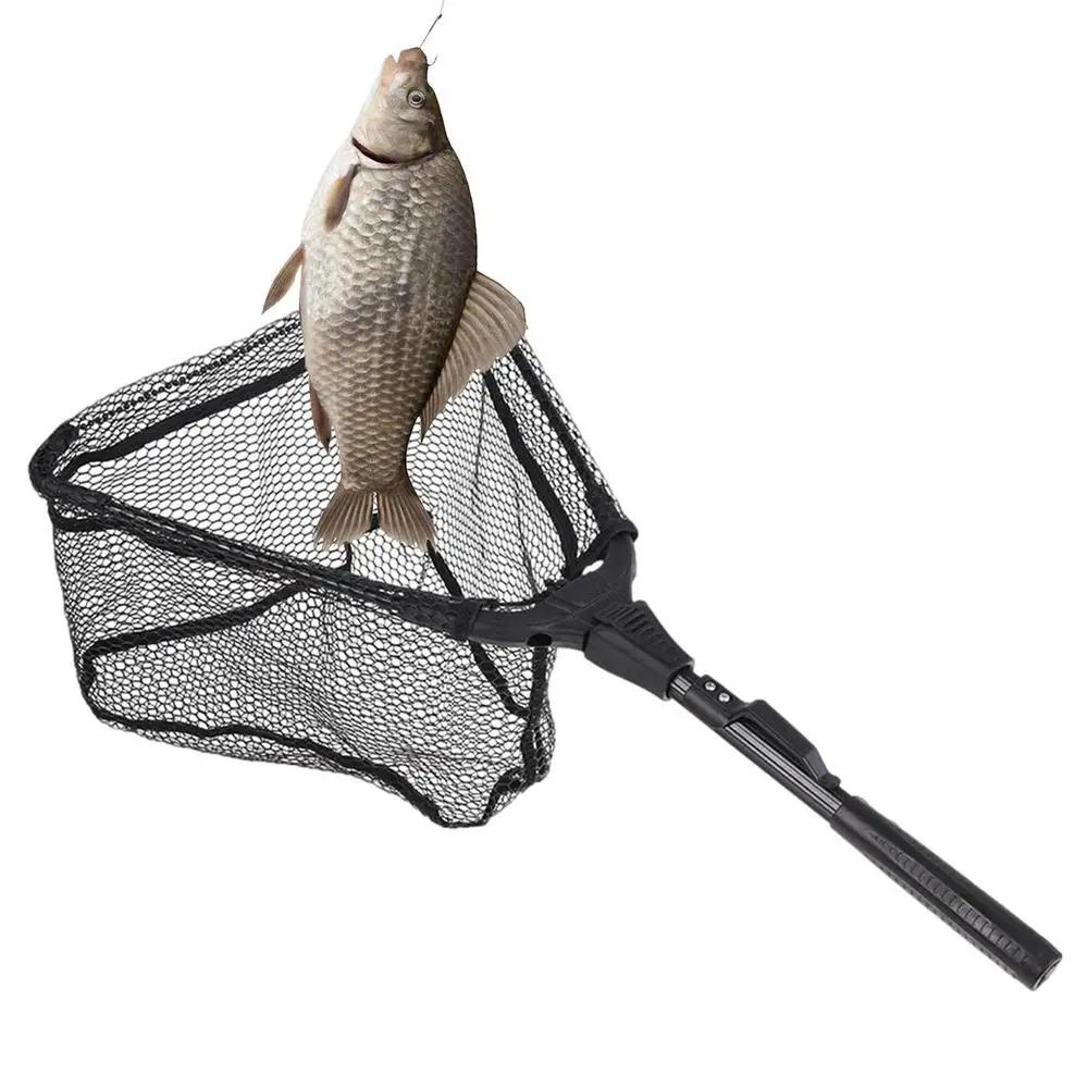 Rede de pesca dobrável com alça ergonômica, captura segura de peixes, Triângulo Fish Landing Net, Ideal para peixes - Image 1