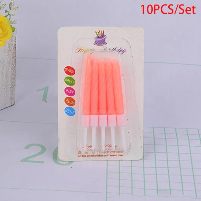 Conjunto de 10 Velas de Aniversário com Suporte: Decoração Perfeita para Festas e Casamentos