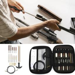 19 pçs/set tático arma barril kit de limpeza para arma arma rifle pistola ferramenta escova para. 22/.38/9mm/.40/.45 calibre ferramenta caça - Image 3