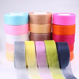 12mm 15mm 20mm 25mm 40mm 50mm Branco Organza Ribbon DIY Artesanato Suprimentos Festa de Casamento Decoração Envolvimento Presente 50 jardas/rolo - Image 6