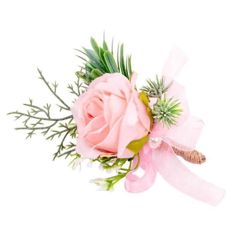 Estilo coreano Rose Pulseira De Flor De Pulso, Boutonniere De Casamento, Flor De Mão De Dama De Noiva, Pulseiras De Pérola, Acessórios De Casamento - Image 1