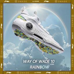 Li-ning men way of wade 10 baixo arco-íris tênis de basquete profissional placa de carbono almofada suporte forro wow 10 tênis abas083 - Image 1