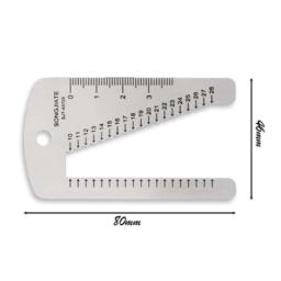 Pulseira relógio régua estêncil modelo ferramenta medição para pulseira relógio cinto aço inoxidável artesanato relógio reparação r7ua - Image 6