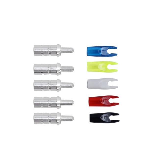 24 pçs/lote tamanho L + Alumínio Seta Nock Nock Plástico Pin para Tiro Com Arco ID4.2mm/6.2 milímetros De Carbono Flecha De Fibra De Vidro Acessórios