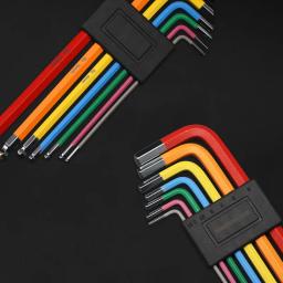 7 pçs bicicleta hex ferramenta mtb kit de ferramentas reparo da bicicleta estrada colorido hexágono chave plana bola abertura chave 1.5/2/2.5/3/4/5/6mm - Image 3