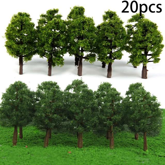 Micro Árvores para Modelismo de Paisagens e Layouts de Trem - Kit com 20 Peças de 8cm para Decoração DIY