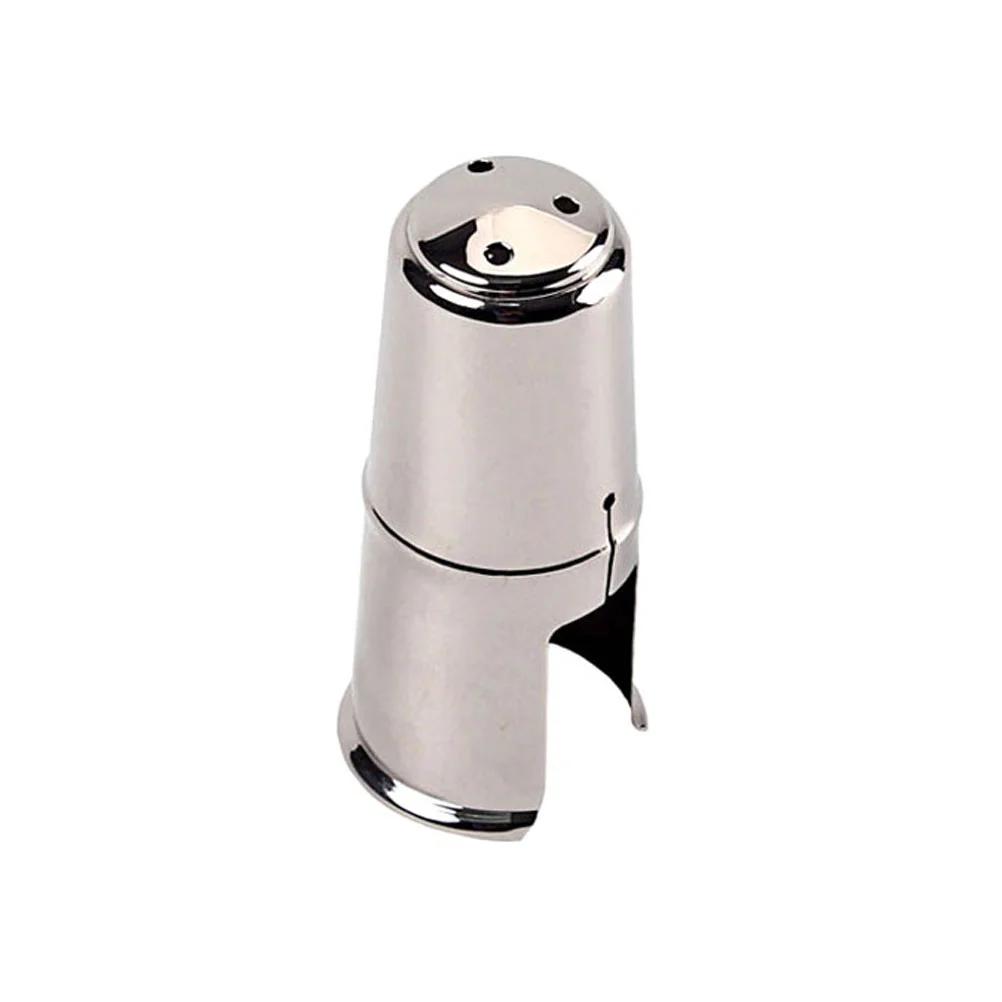 Tampa de sopro instrumento peças de reposição saxofone clarinete metal protetor niquelado bocal capa chapéu - Image 1