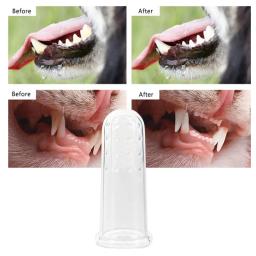 Gato suprimentos de limpeza super macio cão escovas de dentes sílica gel pet dedo escova de dentes de pelúcia cão mais mau respiração cuidados ferramentas - Image 4