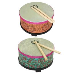 10 Polegada tambor alto tambor de pele de carneiro instrumentos musicais de percussão de madeira maciça tambor de médio alcance pandeiro com baquetas - Image 1