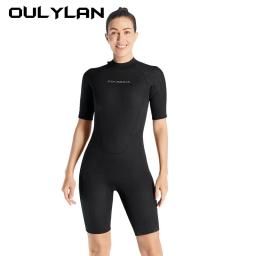 Neoprene manga curta wetsuit para mulheres, surf suit, novo Kitesurf swimwear, mergulho, maiôs de pesca submarina, 3mm - Image 1