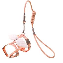 Pet cinta de peito com asas de anjo escape-proof gato arreios conjunto de coleira gatinho acessórios para caminhada ao ar livre - Image 2