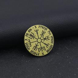 Numeração Moeda Bússola Viking, Coleção de Moedas Nordic Vegvisir, Staves Runa Mágica, Ornamento Lembrança Talismã - Image 1
