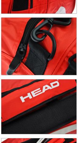 CABEÇA-Saco de Tênis Profissional com Isolamento Térmico, Mochila Racket Squash, Bolsas de Ombro Unisex, Original, Pacote 6 - Image 5