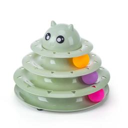 3 níveis gatos brinquedo torre faixas gato brinquedos interativos gato inteligência treinamento placa de diversões torre produtos para animais estimação gato túnel - Image 4