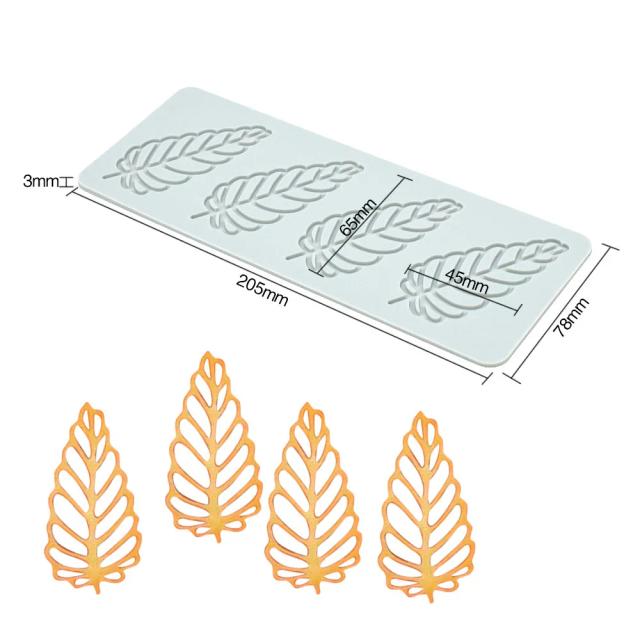 Decore Seus Bolos com Elegantes Bordas de Silicone em Formato Geométrico e Folhas Variadas