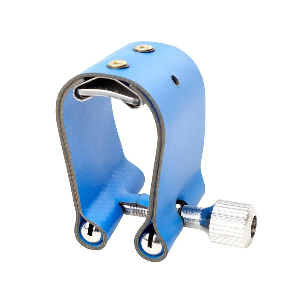 Saxofone Alto Leather Card Fastener Clip braçadeira, ligadura peças, U-forma, macio, único parafuso de ajuste, bocal, colorido - Image 1