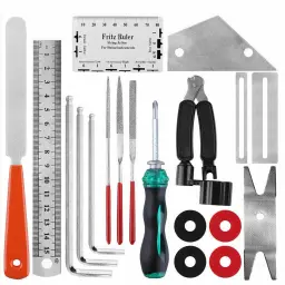 Guitarra Luthier Kit Cuidados, Guitar Tool Kit, Reparação de Manutenção Ferramentas, Nivelamento Ação Régua, Fret Lixar Arquivo, 20Pcs - Image 2