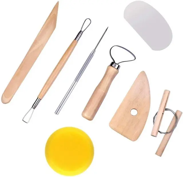 Kit Completo de Ferramentas para Moldagem de Cerâmica com 8 Tamanhos e Cortadores Práticos para Argila Fria e Polímero