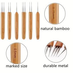 Agulhas De Tricô E Ganchos Set, Dreadlocks Tools, Tamanho Da Agulha, Agulhas De Trança De Cabelo, 0.75mm, 6 Peças - Image 3