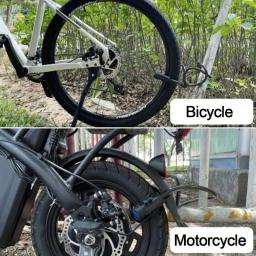Trava de corrente de motocicleta resistente, 80cm, metal, antirroubo, trava de bicicleta com 2 chaves para maior segurança e reforço da bicicleta - Image 5