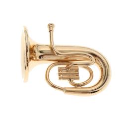 Tuba instrumento musical modelo, Golden Dollhouse decoração, 1:12 - Image 2