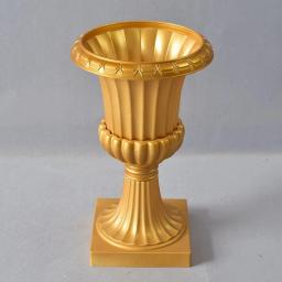 Plástico dourado tamanho grande vasos, festa decorar enfeites, celebração do casamento, fotografia, suporte de fundo original, dourado - Image 3