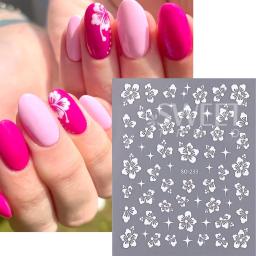 4 pçs/set hibisco flores etiqueta do prego y2k estrela adesivo suprimentos da arte do prego decalque para mulheres suprimentos de unhas diy manicure decoração - Image 5