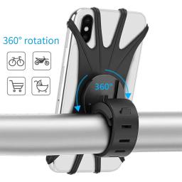 Universal 360 Rotatable Bicicleta Suporte Do Telefone, Suporte Da Motocicleta, Suporte De Silicone, GPS Suporte Para iPhone, Xiaomi, Huawei Smart Phones - Image 4