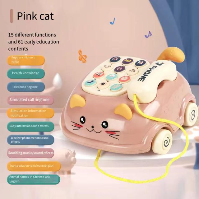 Brinquedo Educacional de Carro Telefone para Bebês com Música e Luzes