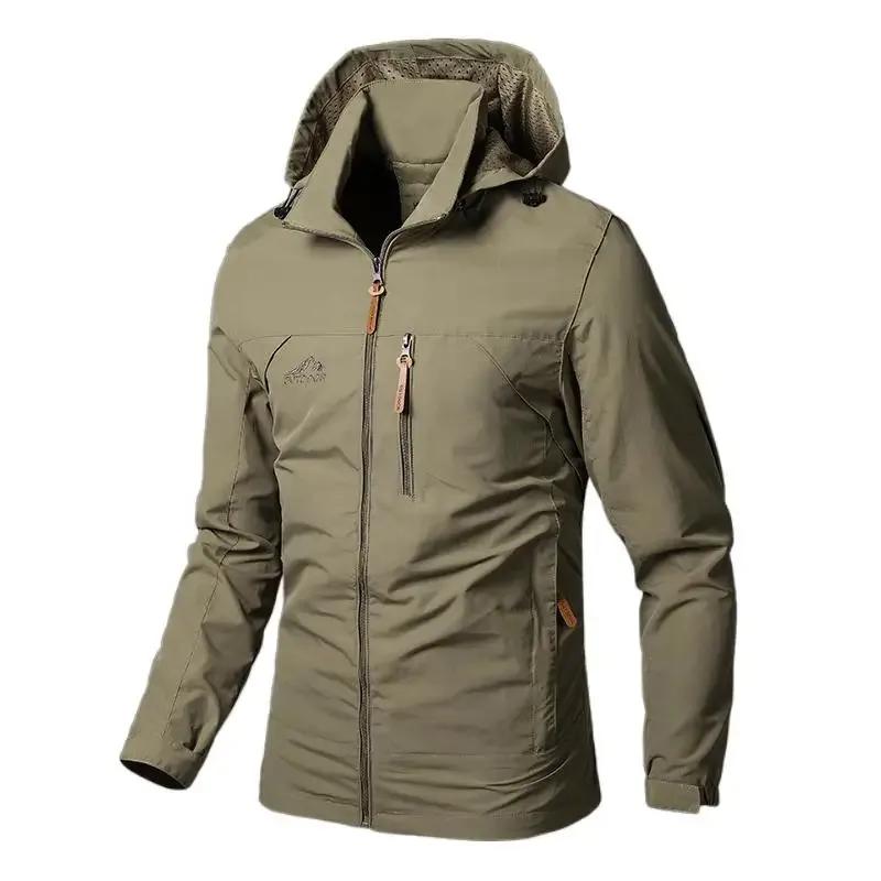 Jaqueta corta-vento masculina casual, à prova de vento, à prova d'água, militar, tática, off-road, trekking, bombardeiro, caça ao ar livre, militar - Image 1