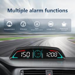 HUD B3 medidor digital inteligente velocímetro multifuncional, tacômetro, rpm, temperatura da água, volts, consumo de combustível, alarme de segurança, exibição OBD - Image 2