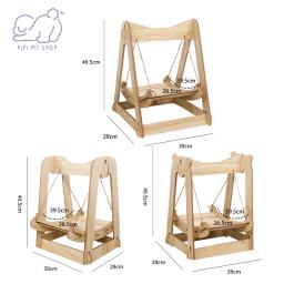 Pendurado De Madeira Pet Balanço Berço, Berço Do Gato, Gatinho Balançando Cama, Cesta Do Ninho, Cadeira Deitada, Pequenos Animais Suprimentos, Acessórios - Image 2